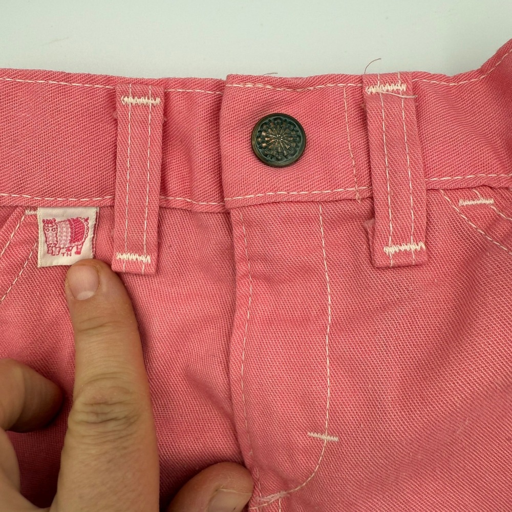 VTG 70-80s Garanimals Pink Kids 4-5T Pants Embroidered Hearts & Flowers, STAINED - Picture 5 of 14